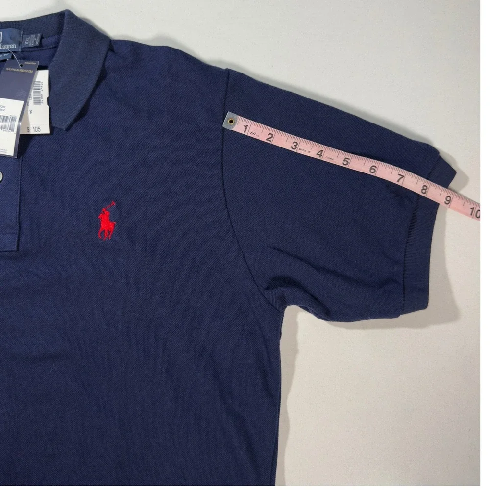 Polo Ralph Lauren Polo Shirt Mens XXL Navy New Custom Fit Mesh Pony Logo